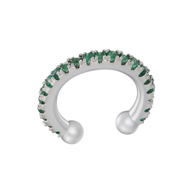 Simple Style C Shape Copper Gold Plated Zircon Ear clips 1 Pair