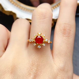 New natural amethyst ring S925 silver inlaid main stone 6*6mm Joker net red explosions women's jewelry wholesale