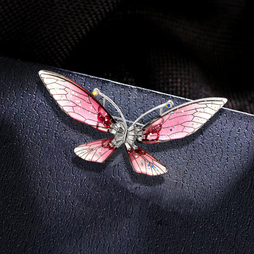 Colorful Rhinestone Transparent Wing Butterfly Brooch with a Premium Touch  
Insect-Shape Pin, High-End Cardigan Corsage, Fashion Accessory