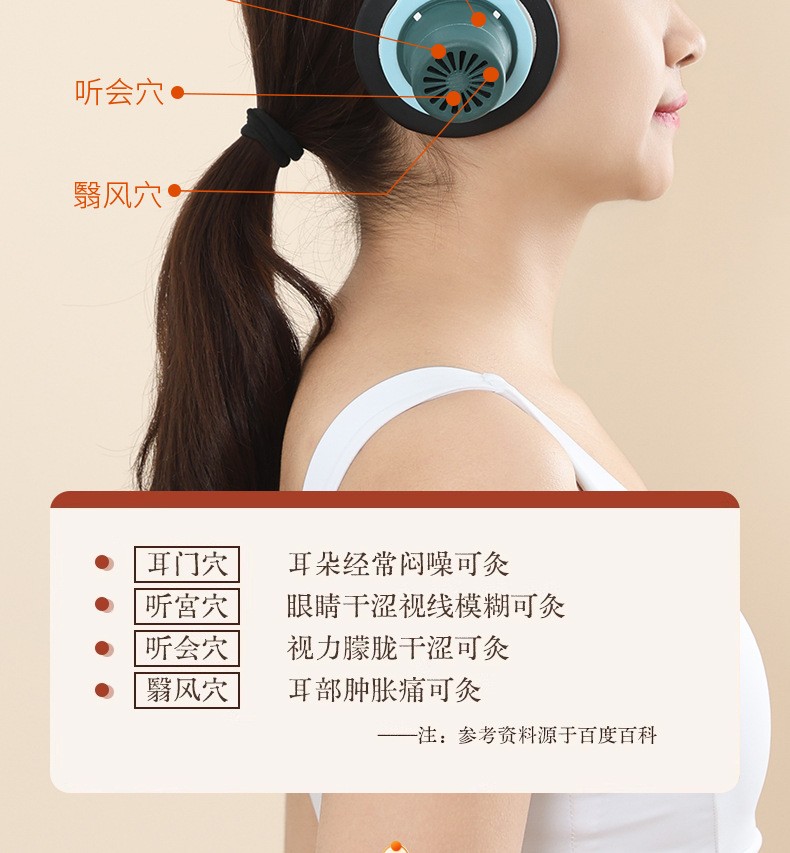 Ear Moxibustion Device Home Ear Warming Tool with Smoke Filter for Traditional Moxa Care in use