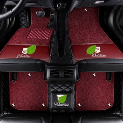 for Cadillac ATSL, CT5, Modelə uyğun ayaqaltı - ats-l-double-layer-black-burgundy-silk-loop