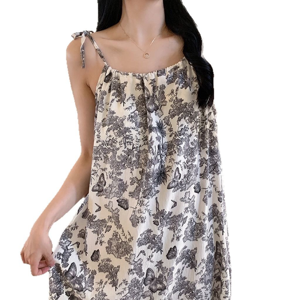 Verano nuevo pijama de mujer falda media cojín de pecho arco iris dopamina dulce simple casual pijama casero al por mayor