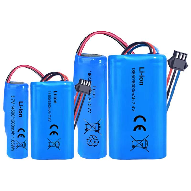 Manufacturers send 14500 lithium battery 18650 lithium battery 3.7V with line battery 7.4V rechargeable battery charging line