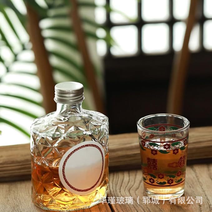 椭圆钻石饮料瓶果酒瓶透明铝盖玻璃果汁瓶外带冷萃咖啡瓶空瓶批发