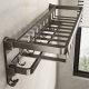 Gun gray punch-free towel rack bathroom storage rack space aluminum folding towel rack integrated toilet bathroom pendant