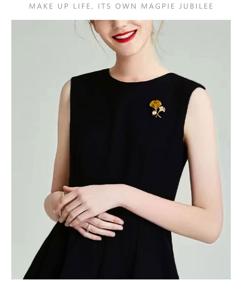 文艺复古银杏叶胸针时尚百搭森系树叶胸花小众新品爆款