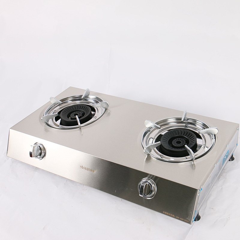Estufa de gas de fuego feroz cocina escritorio de acero inoxidable gas natural licuado estufa doble estufa fábrica al por mayor