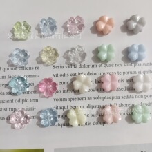 透明切面花朵胖四叶草直孔珠 diy手机链车挂服装串珠饰品配件批发