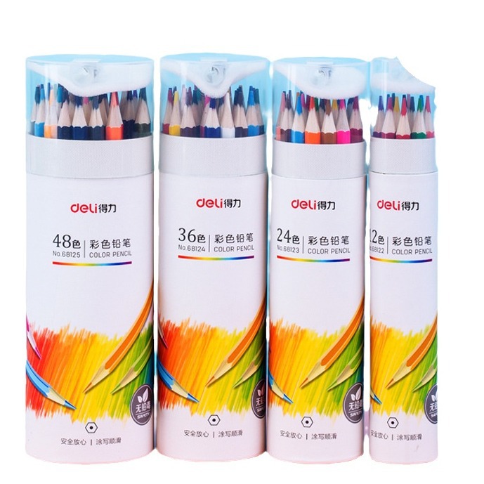 Deli color pencil 24 colors 36 colors 48 colors 72 colors water soluble oily color lead coloring color pencil painting suit