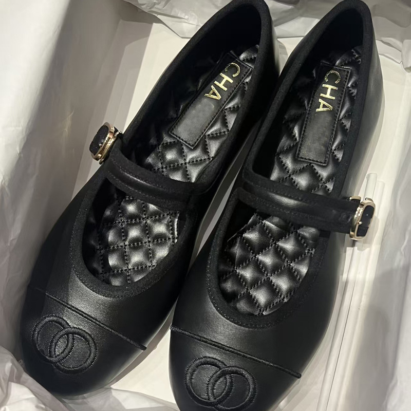 High-End Version 2026C New Spring/Summer Style Chanel Mary Jane Shoes for Women, Flat Genuine Leather Ballet Shoes, Comfortable Single Shoes