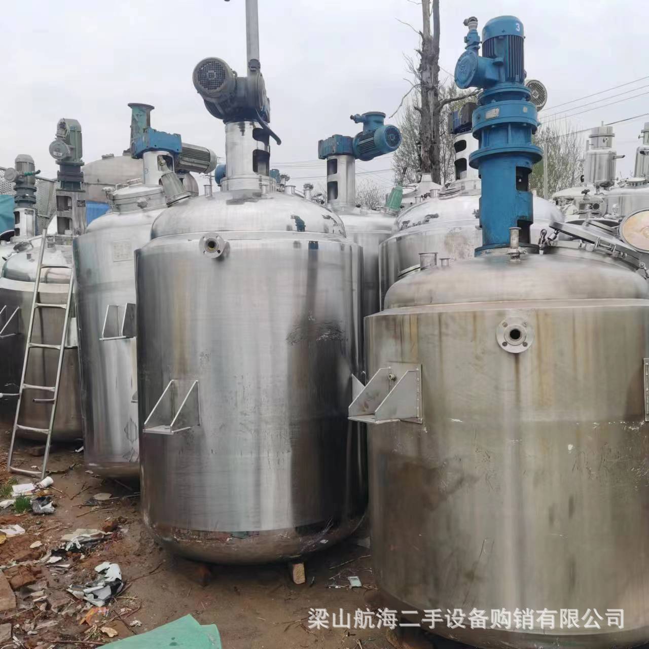 出售二手不锈钢反应釜 化工搅拌反应罐 电加热反应釜搅拌罐 回收