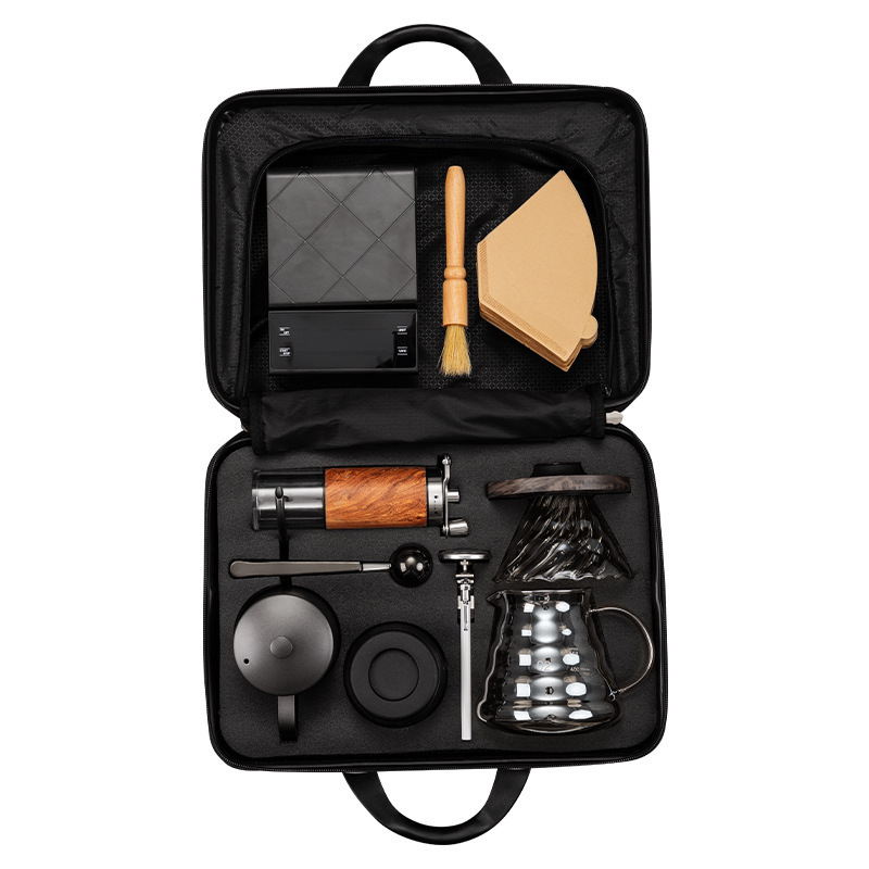 Máquina de café de molino de mano cafetera de café de mano set de regalo de apertura de negocios regalo de mano logotipo personalizado