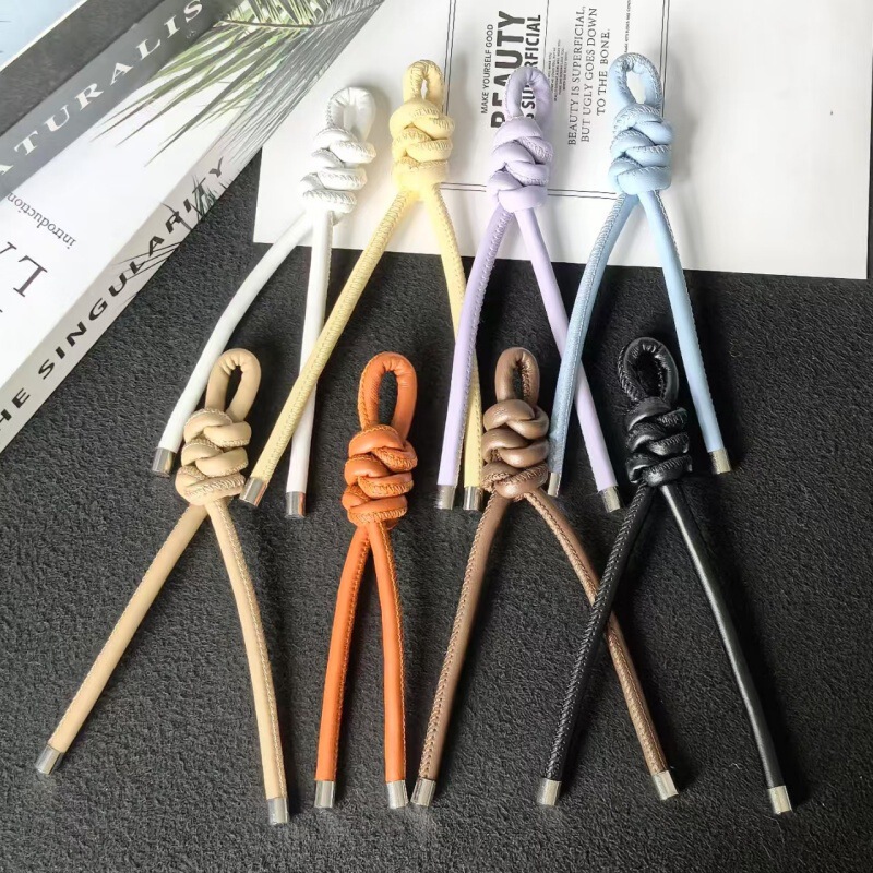Advanced Braided PU Leather Rope Keychain Creative All-match Bag Pendant DIY Handmade Braided Chain Hanging Accessories