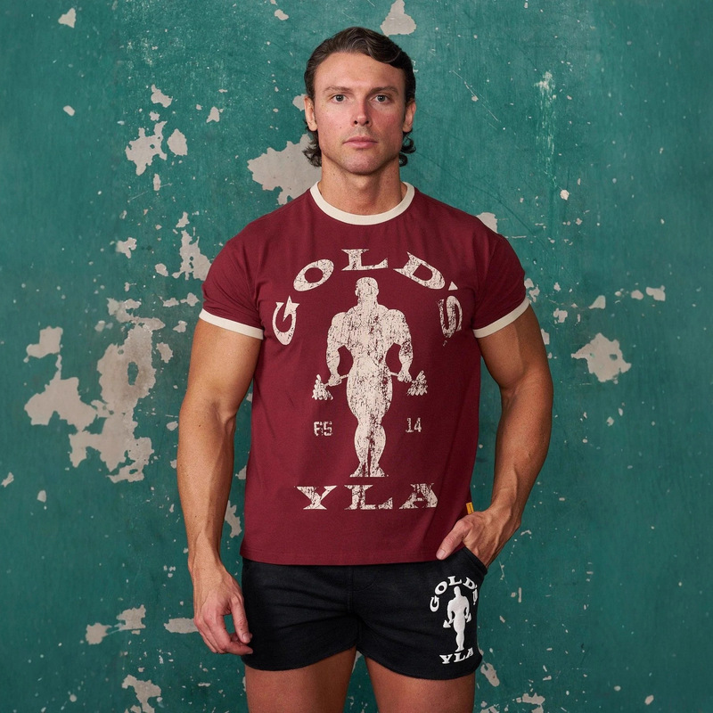 Youngla Co-Branded Gold's New Summer Men's T-Shirt Jogger Sports Fitness Cotton Slim Short-Sleeved