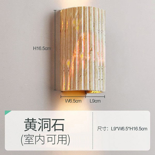 Residencias pasillo lámpara de pared faro de lámpara de pared redonda ovalada dormitorio de fondo de piedra de la villa amarilla cabecera de cama japonesa