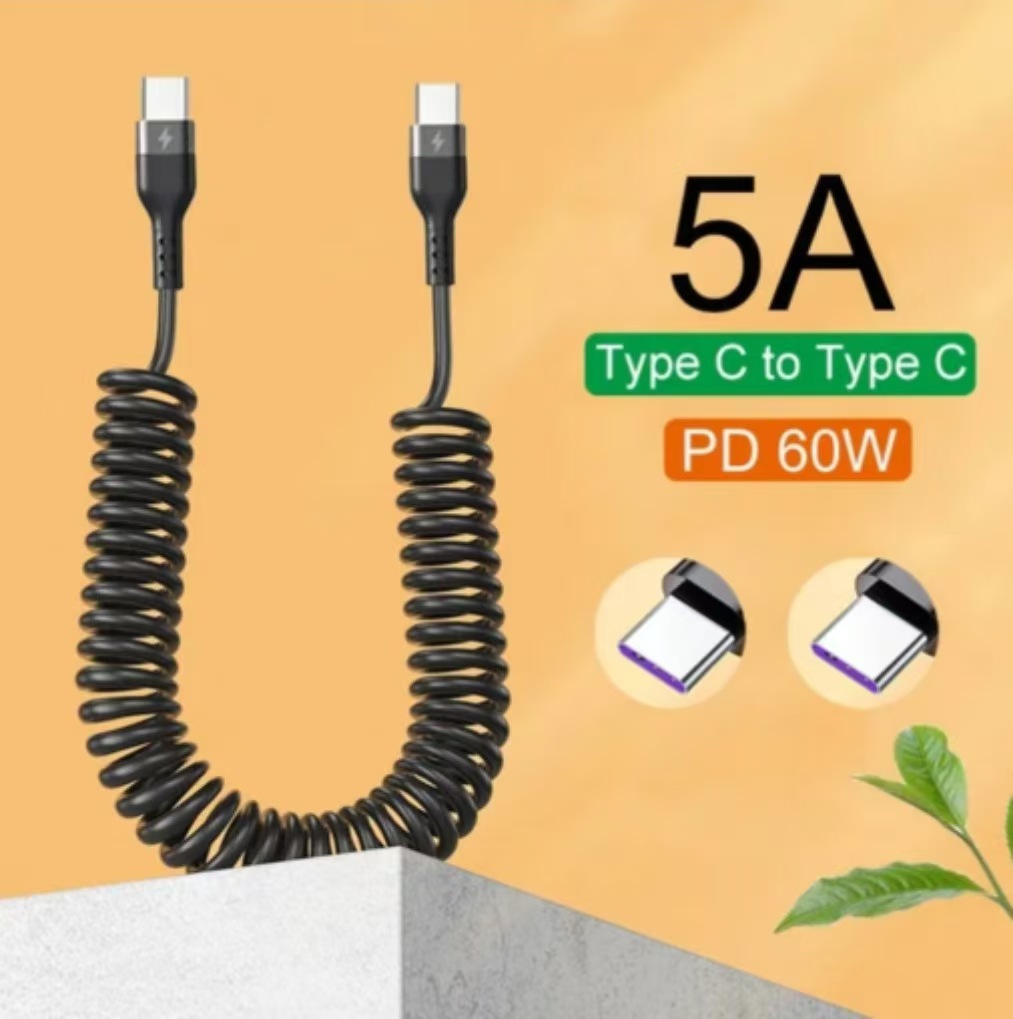 Resorte de punto transfronterizo, totalmente compatible con cable de carga de línea de carga rápida 5A, adecuado para teléfono móvil de tipo Apple Android 120W