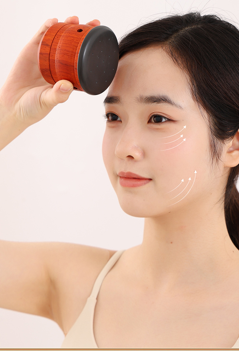 Facial Peach Blossom Moxa Jar Bian Stone Moxibustion Tool Portable Single Hole for Home Spa Massage Gua Sha key features