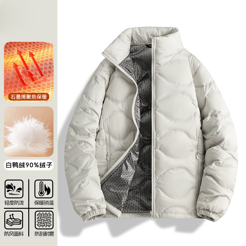 骆陀轻薄羽绒服女冬季2025新款白鸭绒冲锋衣防寒内胆大码立领外套|undefined