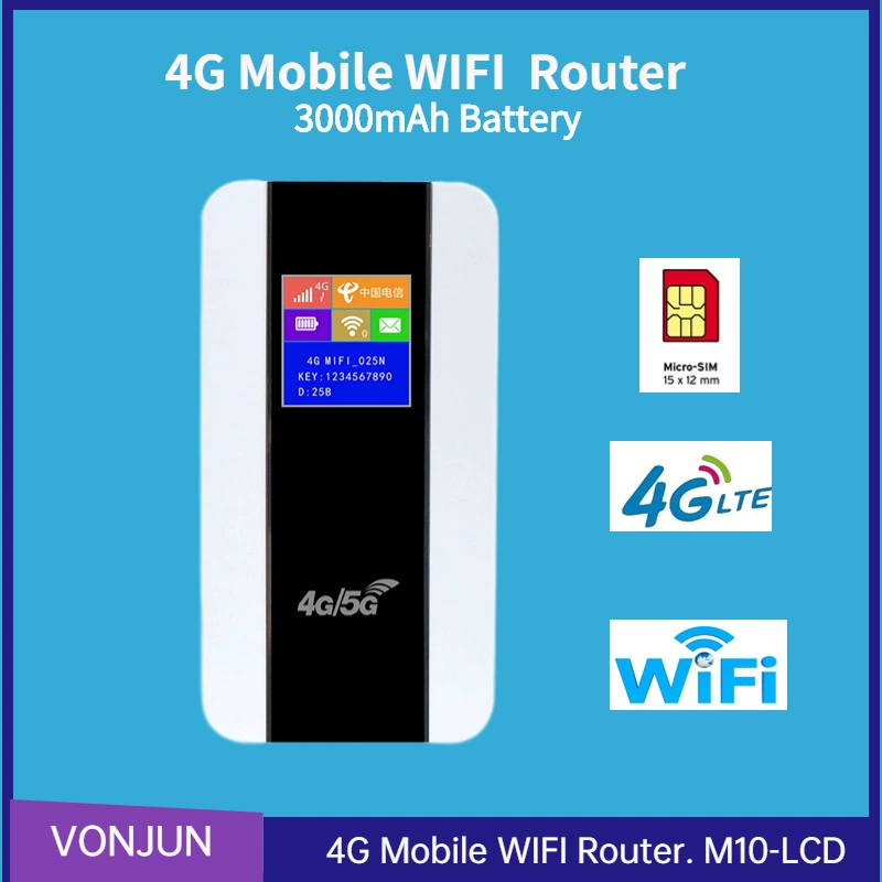 4G Мобильный Wi-Fi модем с цветным экраном M10, 3000 мА·ч, беспроводной маршрутизатор