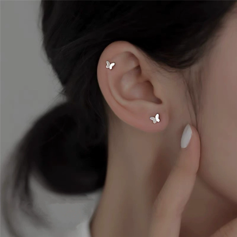 Серебряная игла, маленькие утончённые серёжки, образец серебро 925