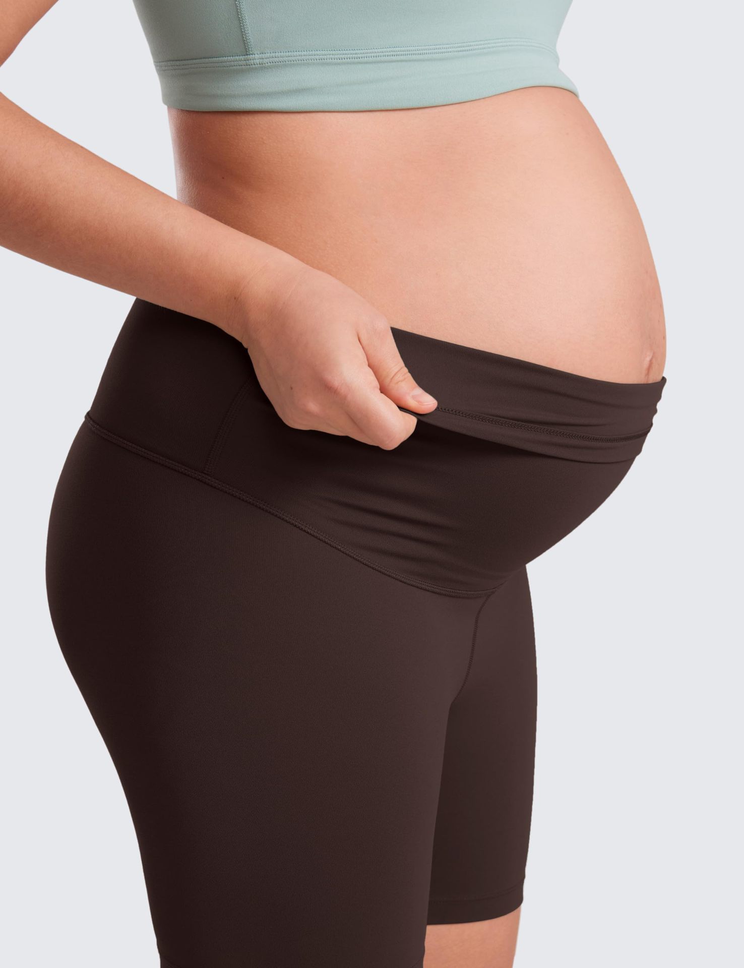 Maternity Capri Yoga Pants Belly-Support Seamless Nylon Maternity Capri Yoga Pants Belly-Support Seamless Nylon