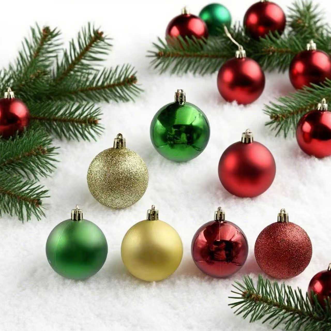 Navidad 60PCS plástico galvanizado Navidad set árbol de Navidad atmósfera festiva bola decorativa