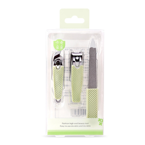 Kachi Dodo Nail Trimmer Set with Silicone Handle, Non-slip, Stainless Steel Flat and Beveled Nail Clips, Model KK826