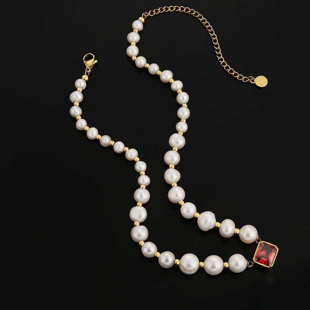 Fashion Geometric Artificial Pearl Beaded Unisex Necklace 1 Piece