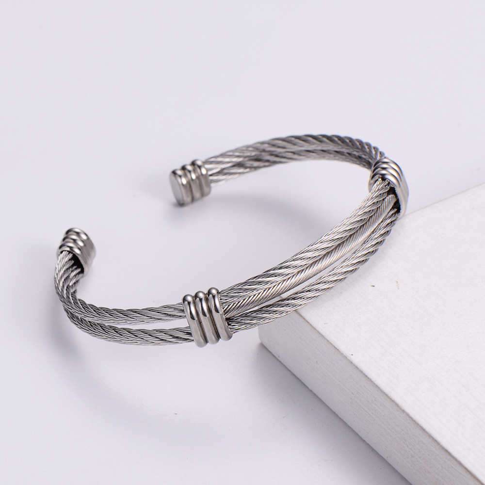 Simple Style Star Titanium Steel Bangle Plating Stainless Steel Bracelets