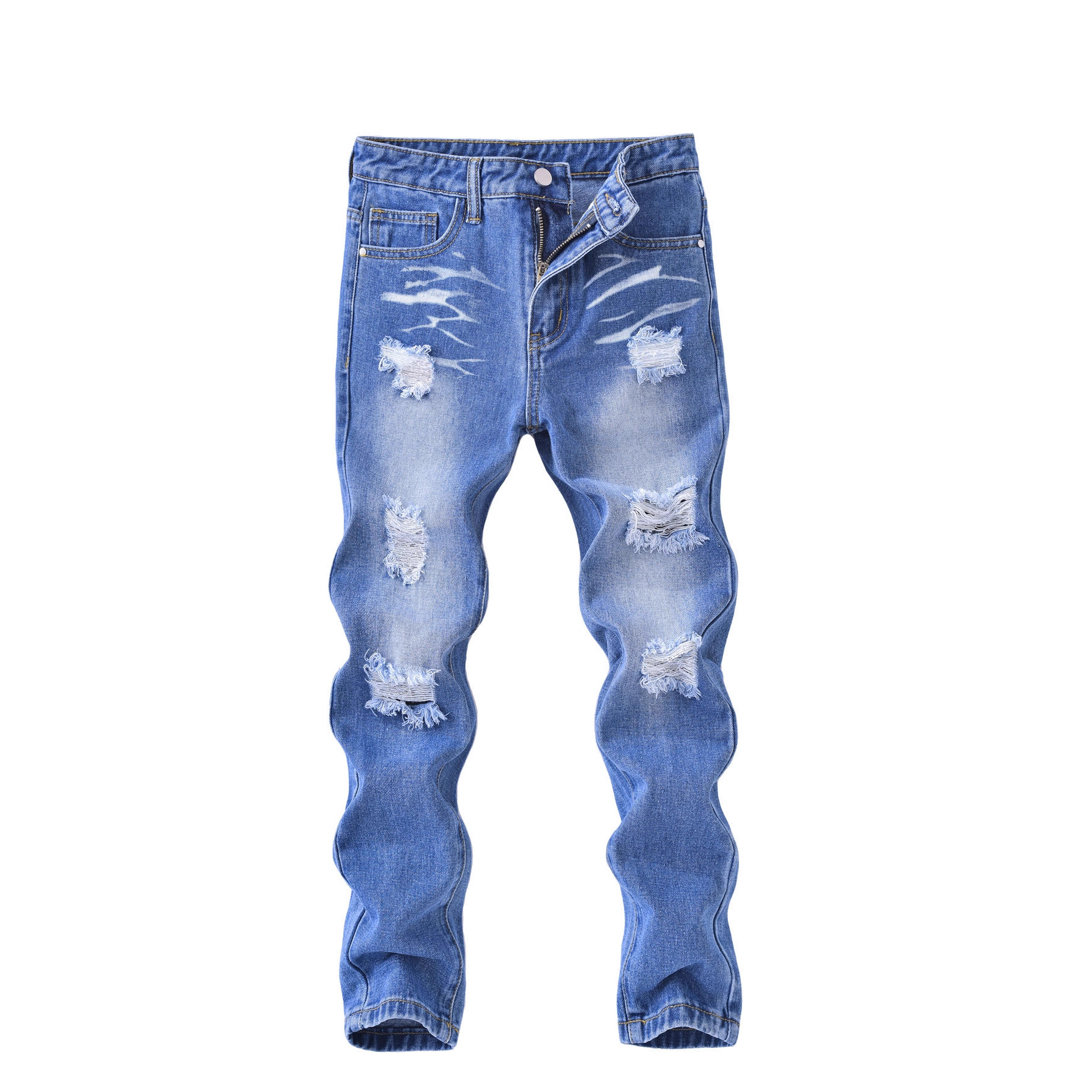 Ripped Jeans For Boys Casual Trousers Trendy Fashion Spring Autumn Trendy Kids' Clothing For Older Children_voghion.com
