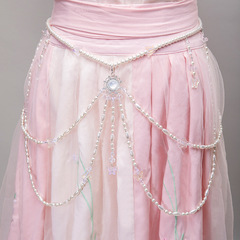 Hanfu waist chain ancient set accessory pearl waist belt Song style Tang style flowery fringe nut skirt ancient style waist 39.9GF233