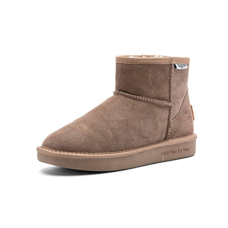 Botas de nieve Augusden para mujer, estilo nuevo otoño-invierno 2025, botines cortos con forro polar y suela gruesa, zapatos casuales cómodos de algodón.