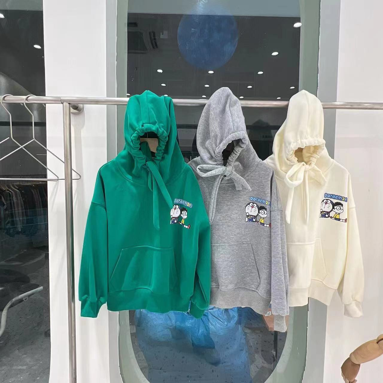 Doraemon cartoon print long-sleeved hoodie 2022 Autumn New Korean-style hoodie for big kids pic 4