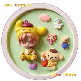 网红浮雕圆盘石膏娃娃白胚diy手工玩具幼儿园美术团建艺术涂色