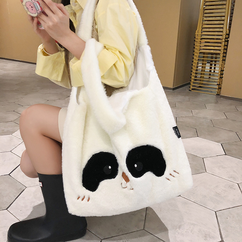 Cross-Border Amazon Hot Handheld Tote Bag 2024 New Personalized Furry Shoulder Bag Autumn and Winter Large Capacity Bag