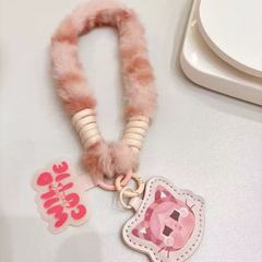 日系ECOUTE小猫咪系列钥匙扣手机挂链豹猫手机挂链可爱皮质钥匙链
