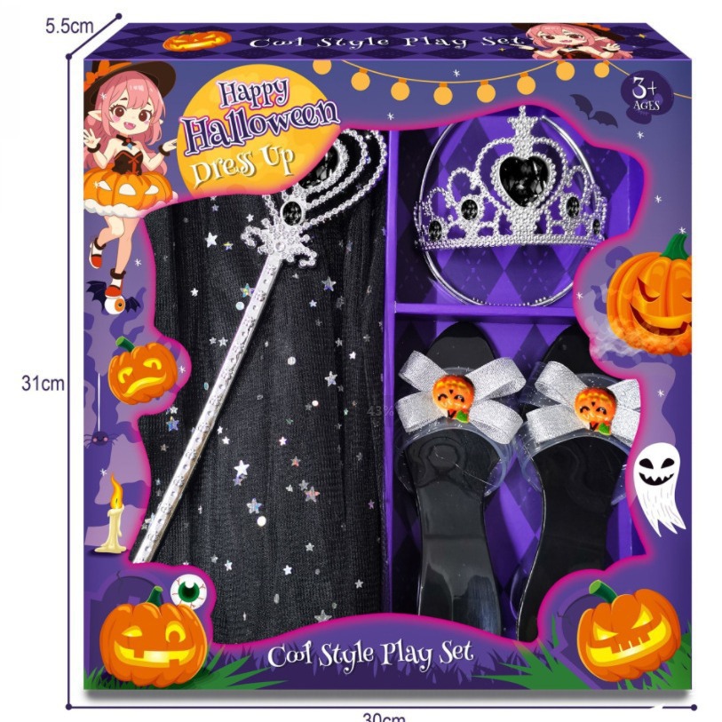 Halloween transfronterizo disfraz de juguetes fiesta de baile casera calabaza niños hadas varitas joyas de corona de chicas