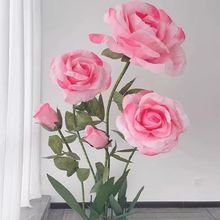巨型玫瑰花仿真花大型纸艺婚庆现场场景布置道具纸花装饰橱窗摆件