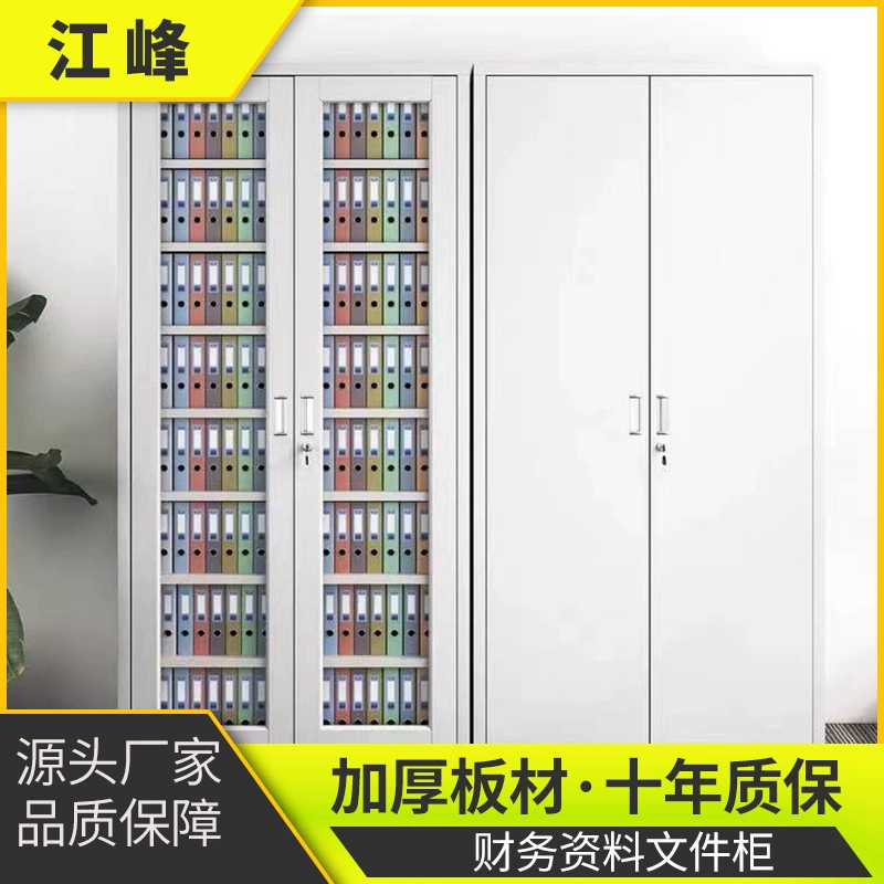 Офисные финансовые ваучеры Бухгалтерские жестяные шкафы Файловые шкафы Дополнительный слой утолщения файловые стеклянные дверные шкафы