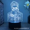 Night light, black touch Jujutsu Kaisen, LED table lamp, lantern for bed, 3D, remote control, 16 colors, Birthday gift