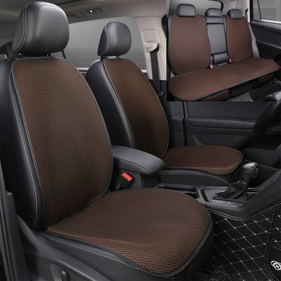 Mesh Breathable Car Seat Cushions, Four Seasons Pad - brown-seven-piece-set-without-hood-general