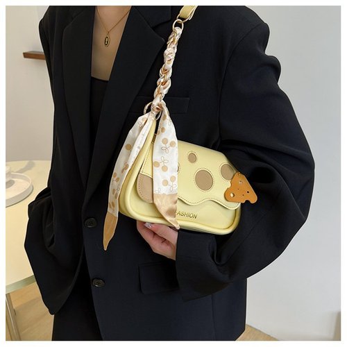 Spring and summer new small square bag for women, fashion trend, silk scarf, bow, shoulder bag, simple and versatile crossbody bag
