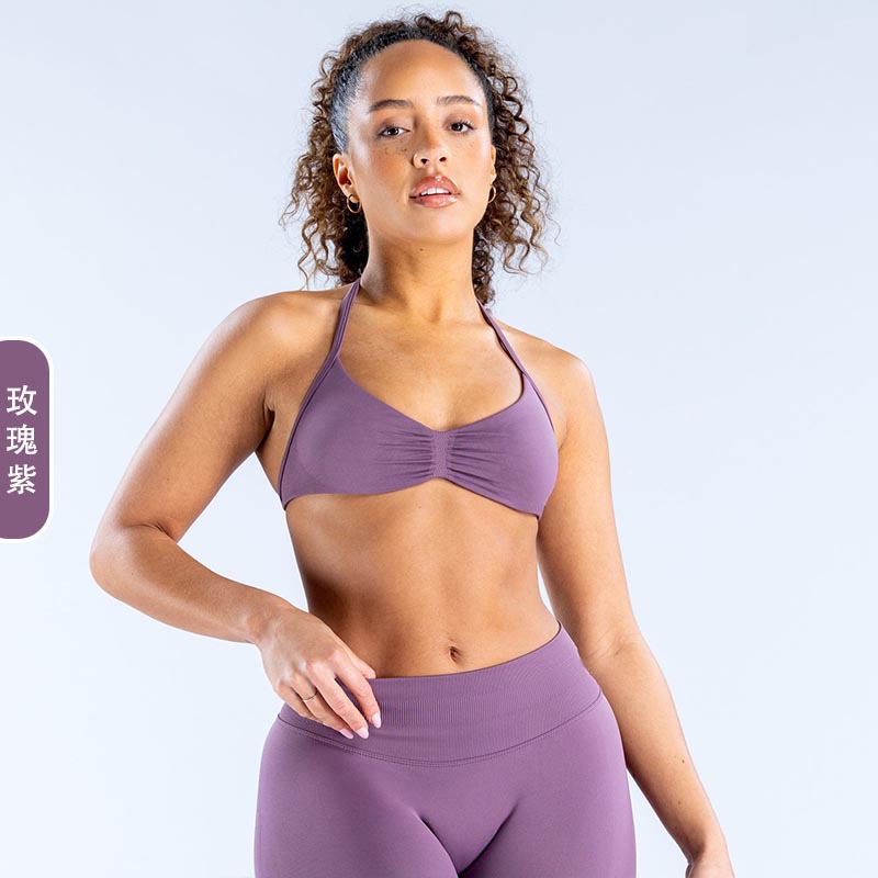 DFYNE AliExpress 同じスポーツスーツホルターネックブラジャースポーツタイトヨガショーツフィットネススーツ