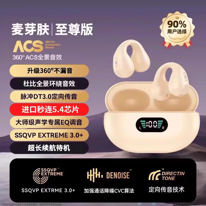 智能蓝牙耳机2025新款无线气骨传导耳夹式不入耳男女适用华为小米|undefined