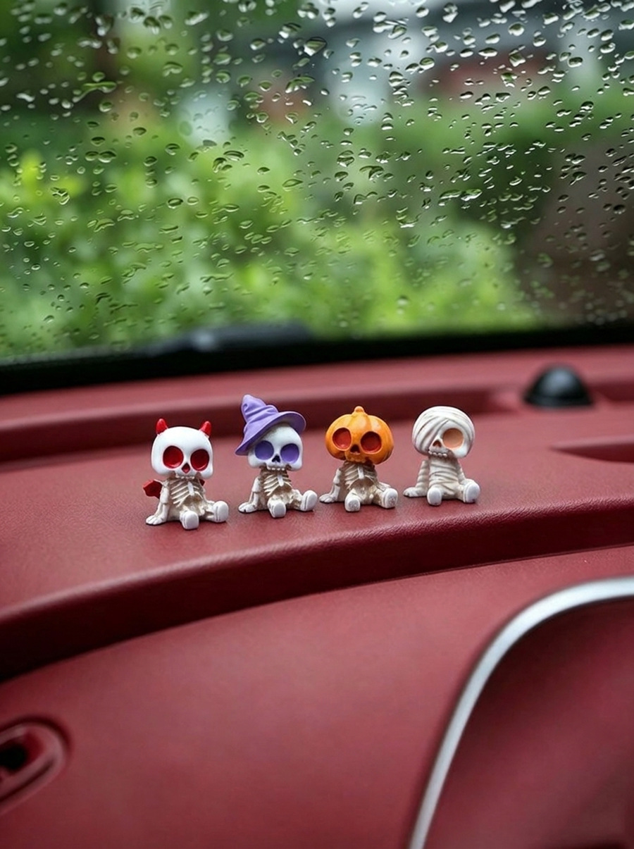 Mini Cute Halloween Ghost Desktop Ornament, Healing-Inspired Car Dashboard Display Decoration