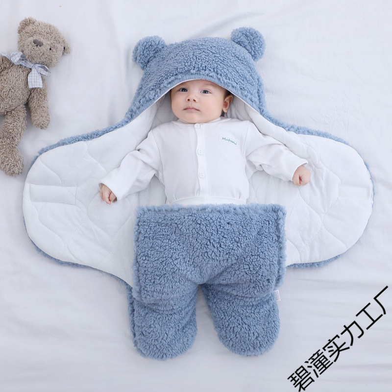 Baby Blanket, Newborn Baby Autumn and Winter Thickeneded Newborn Blanket, Baby Sleeping Bag, Anti-Jump Swaddling Baby Supplies