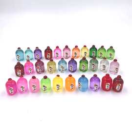 细闪透明实色树脂仿真小瓶子樱桃酒抖音快手直播配件树脂一包500