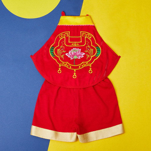 Baby one-year-old dress boy scratching Zhou Tang full month hundred days baby summer thin bellyband female bib TZ211