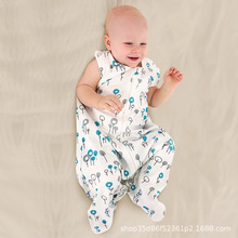 外貿原單嬰兒背心拉鏈睡袋一體式春秋薄款新生寶寶兒童防踢被純棉