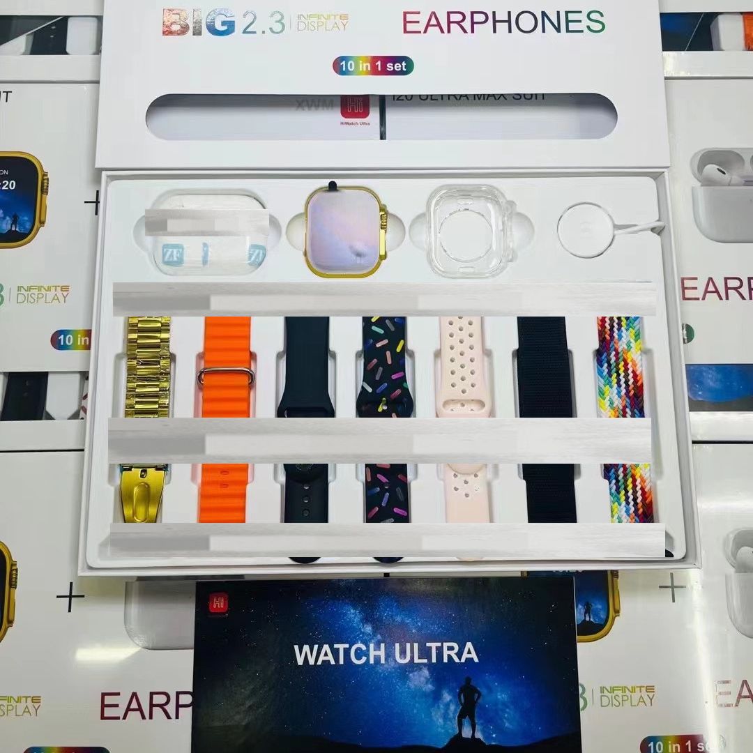 Reloj Inteligente i20 ULTRA MAX SUIT con Auriculares Bluetooth, Modelo Transfronterizo, Caja de Regalo 10 en 1, I30S9